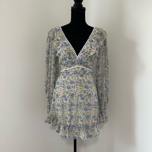 NWT Blue Floral Backless Dress